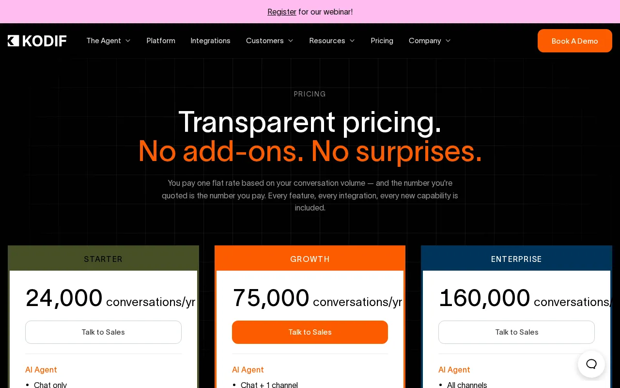Kodif — pricing page
