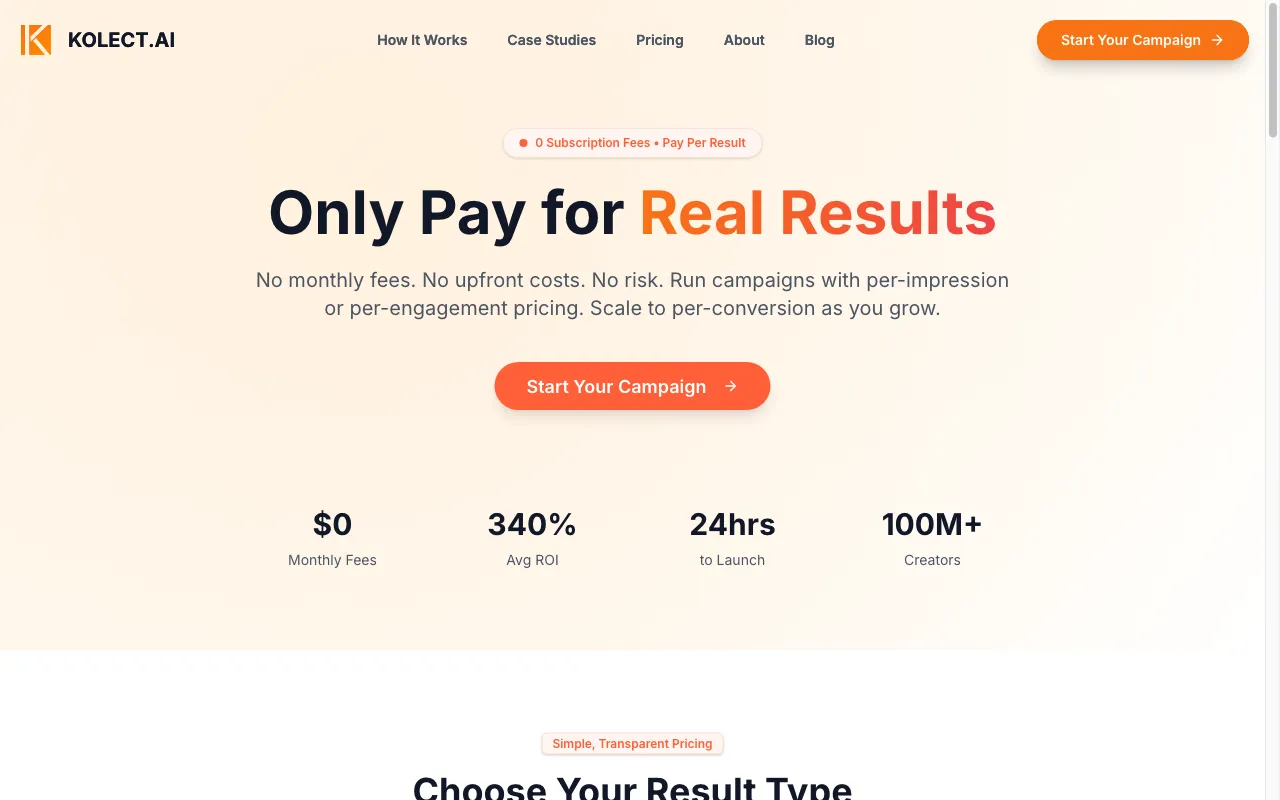 Kolect AI — pricing page