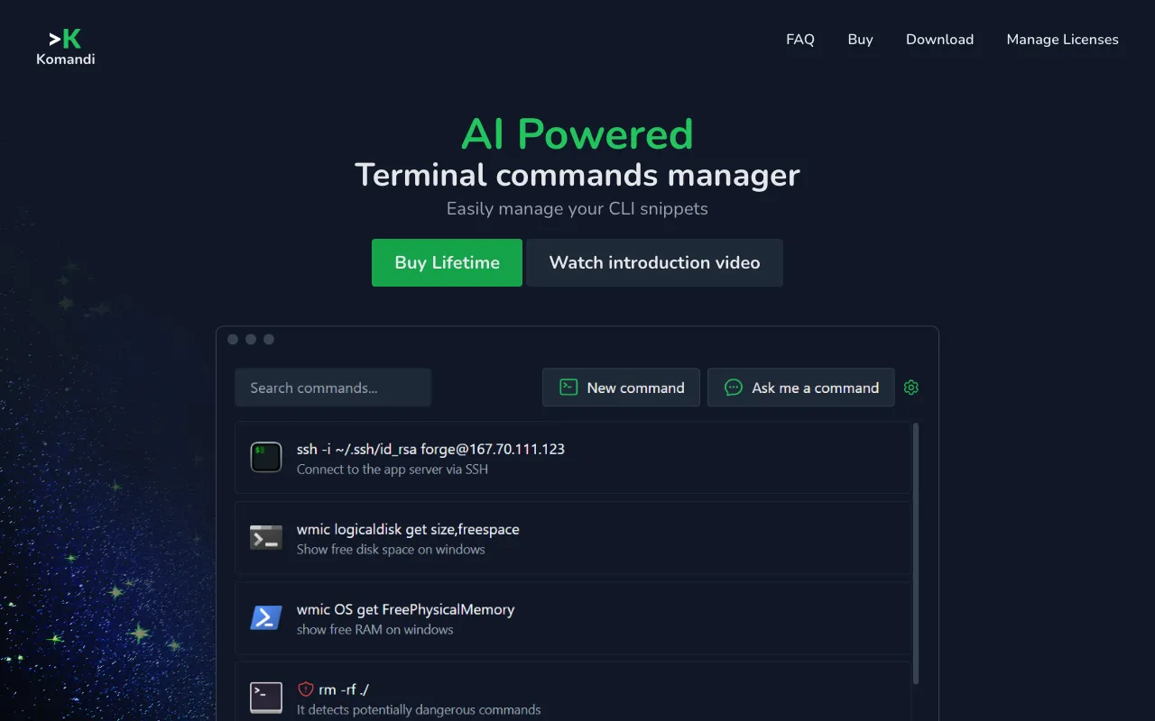 Komandi — preview screenshot