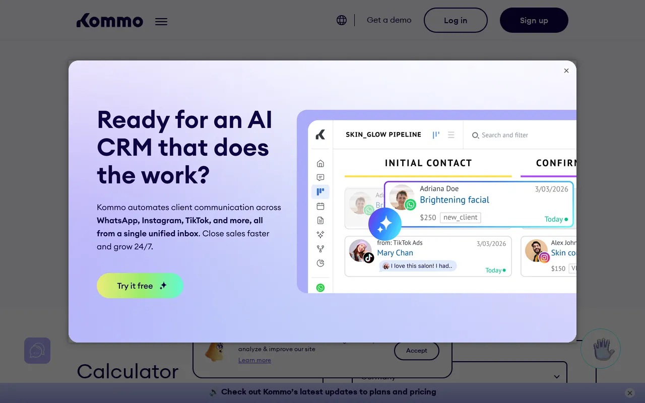 Kommo — pricing page