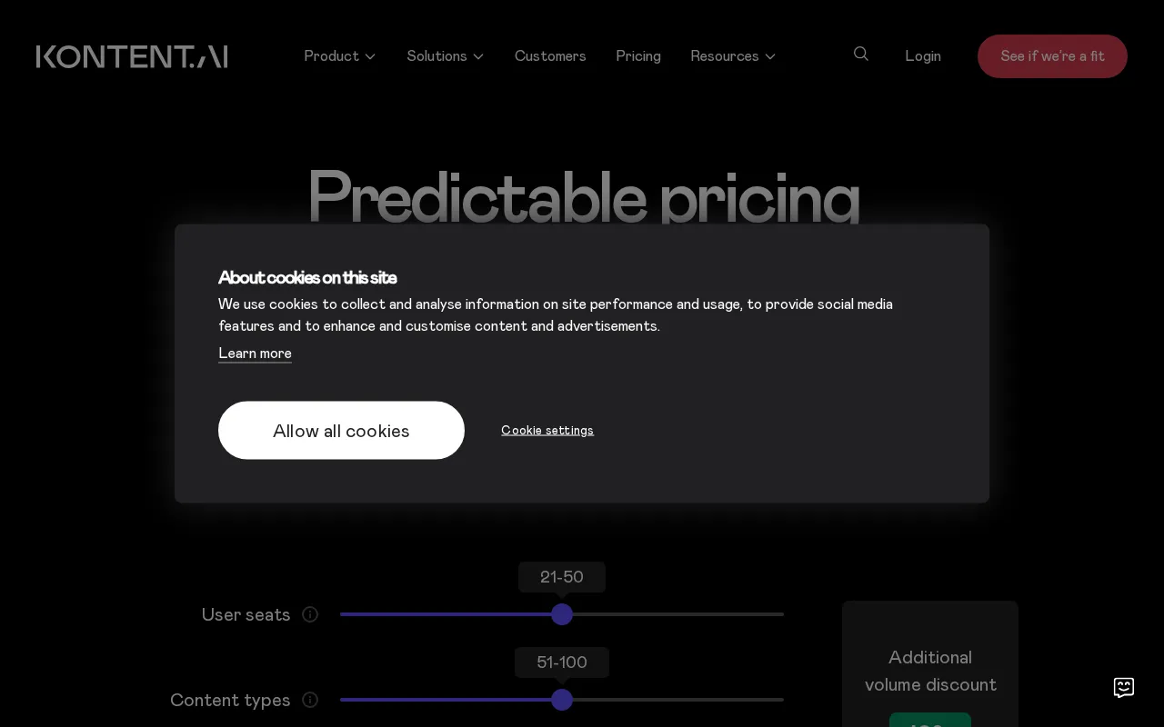 Kontent by Kentico — pricing page