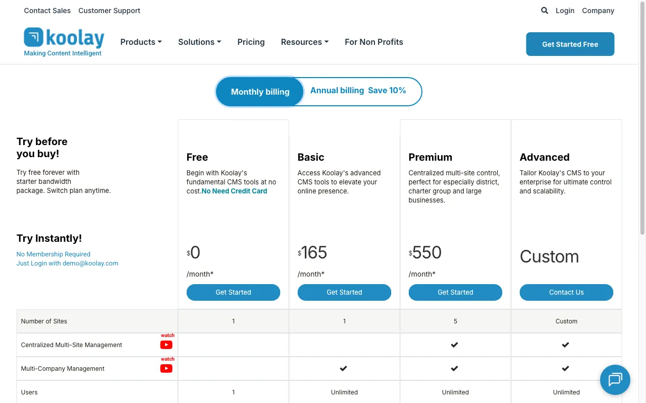 Koolay — pricing page