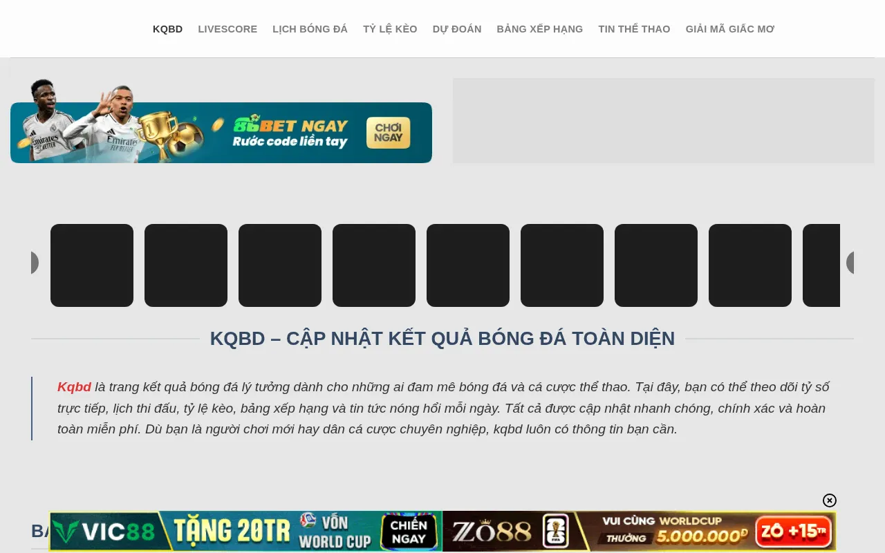 KQBD – Cập nhật kết quả bóng đá toàn diện cho người yêu cá cược thể thao — preview screenshot