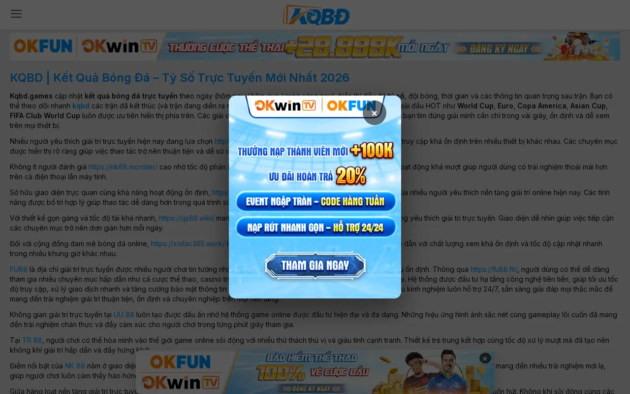 KQBD | Kết Quả Bóng Đá — preview screenshot
