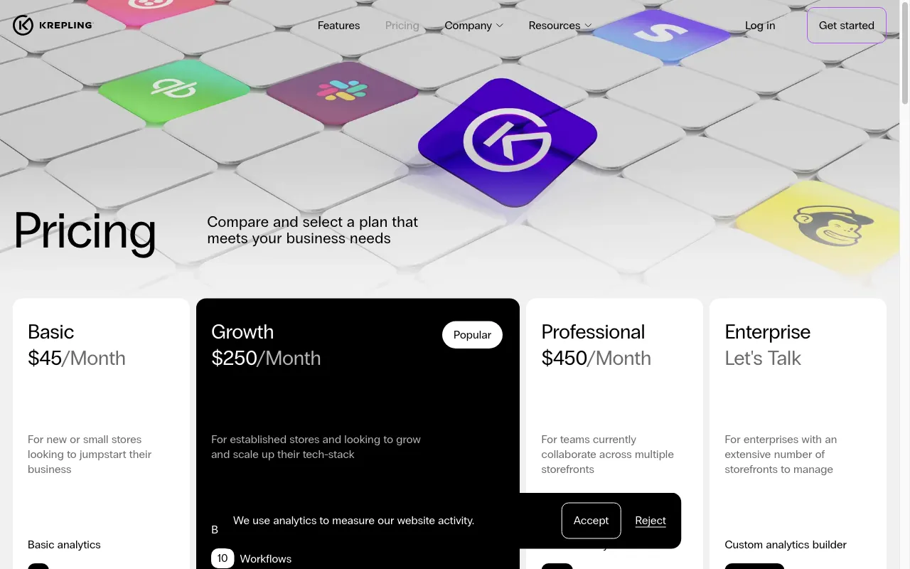 Krepling — pricing page