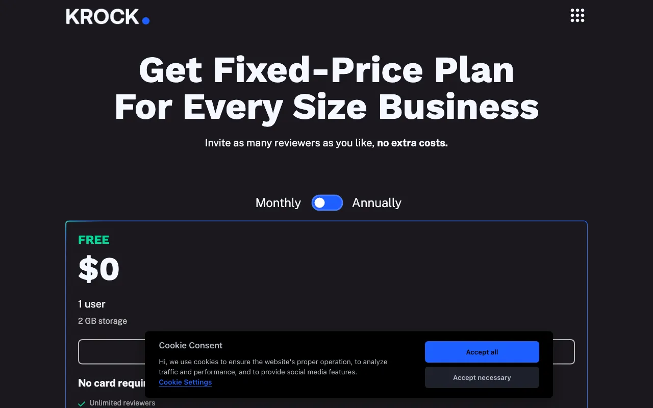 KROCK.IO — pricing page
