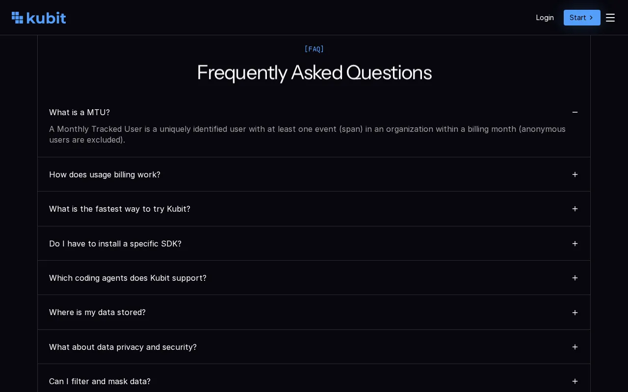 Kubit — pricing page