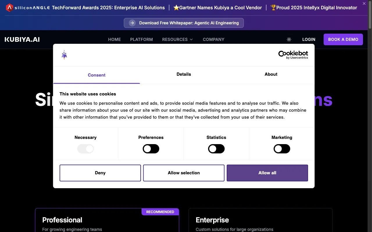Kubiya — pricing page