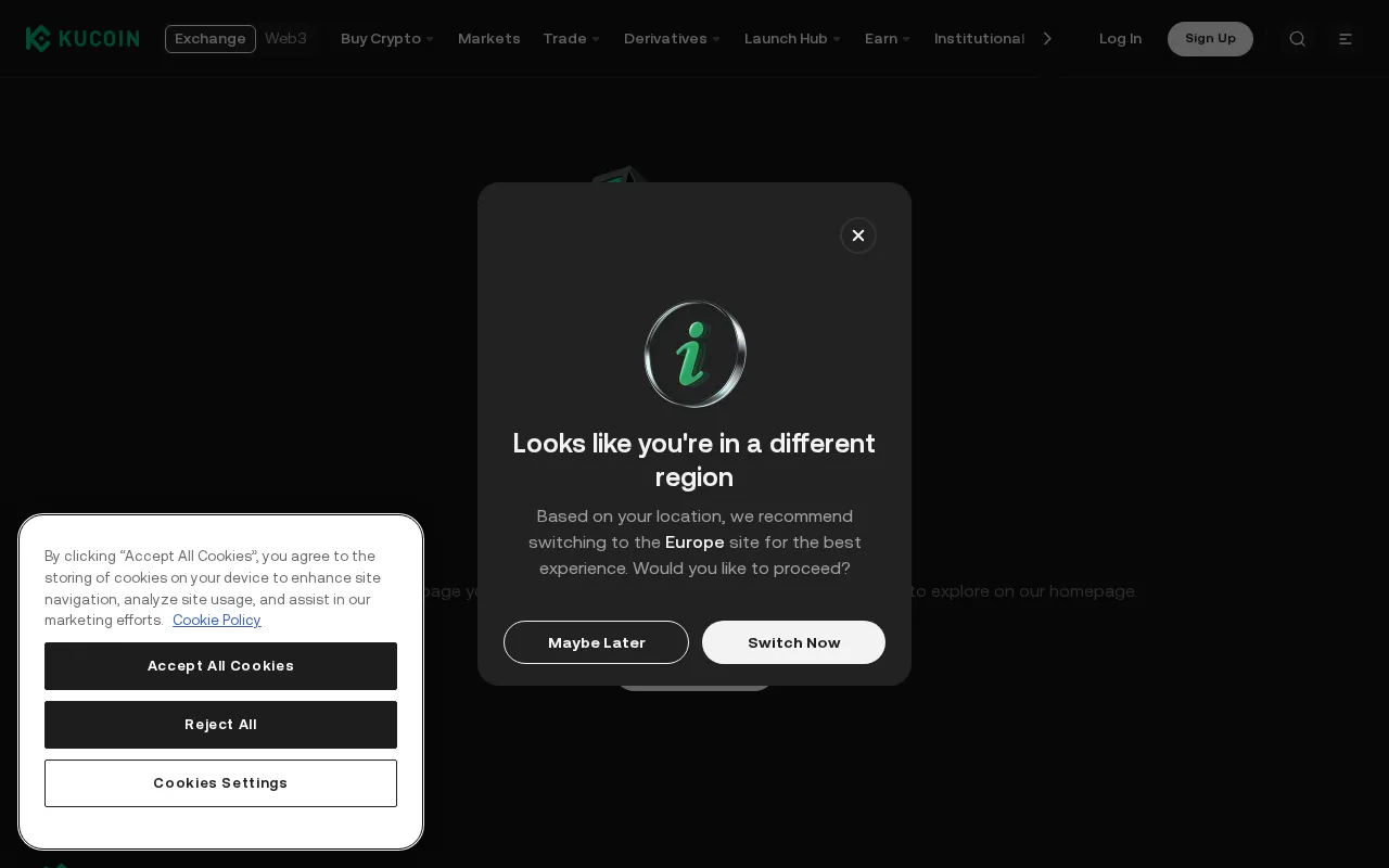 KuCoin — pricing page