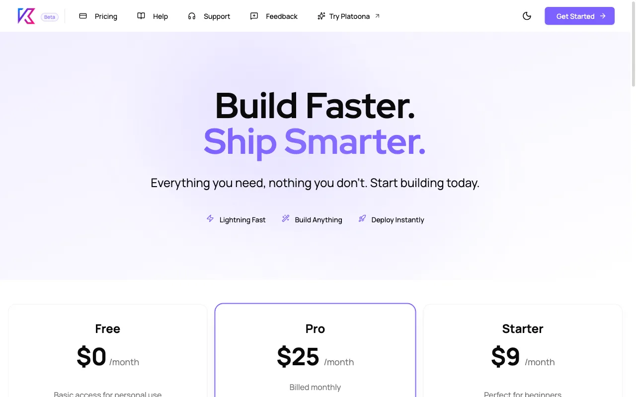 Kulp.AI — pricing page