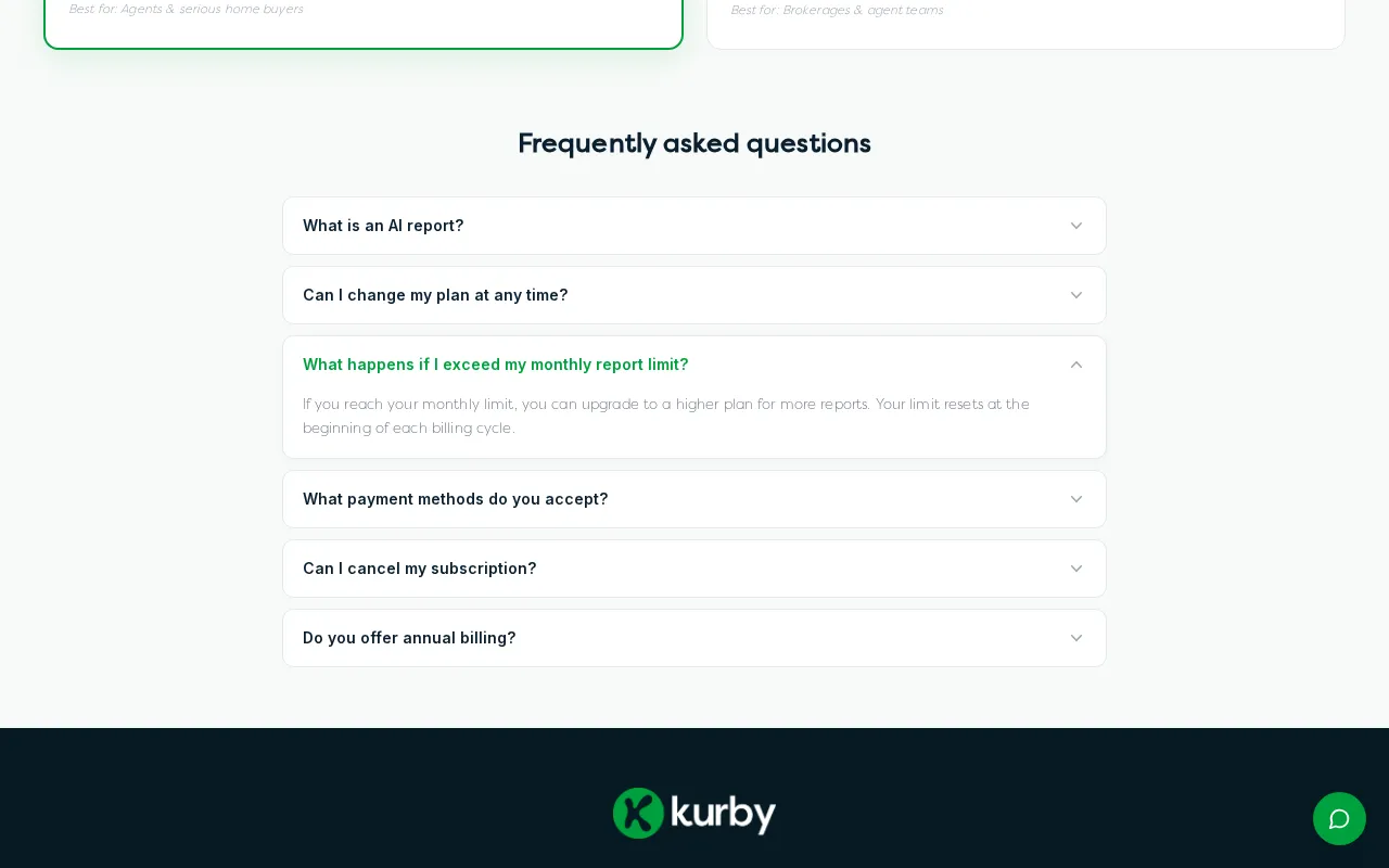 Kurby — pricing page