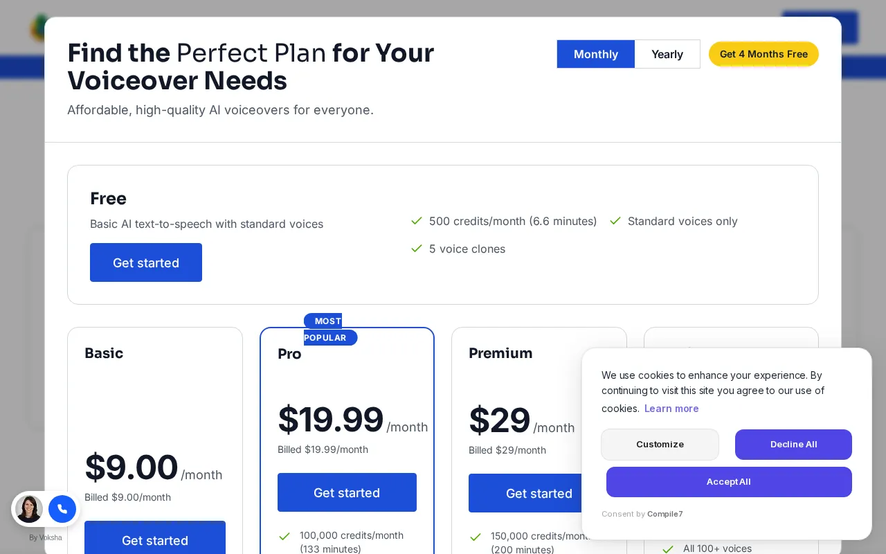 Kveeky — pricing page