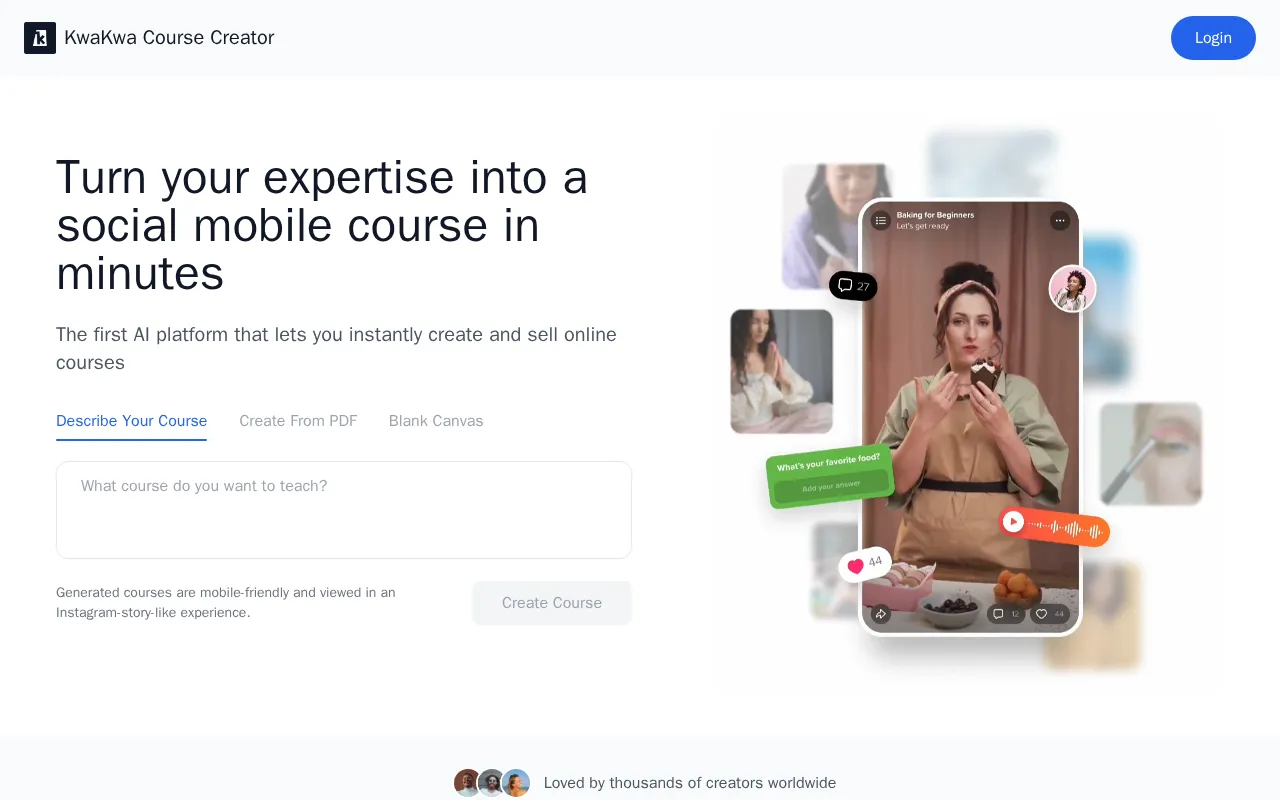 KwaKwa Course Creator — preview screenshot