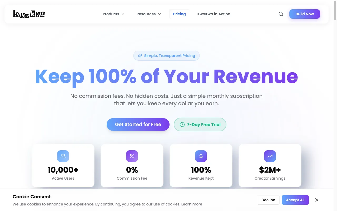 KwaKwa — pricing page