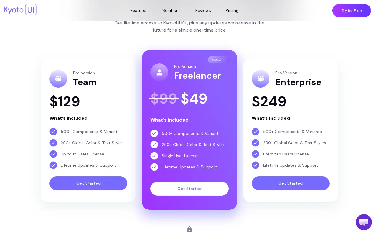 KyotoUI — pricing page