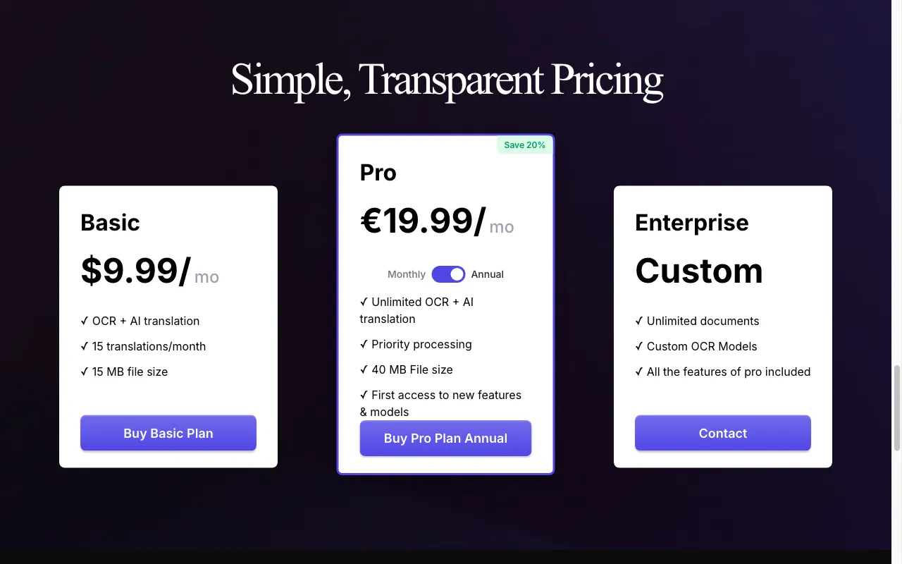 Lóre AI — pricing page