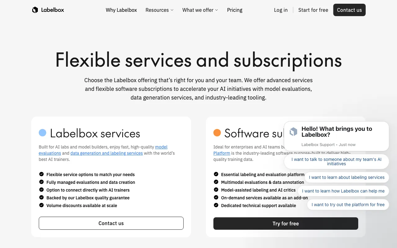 Labelbox — pricing page