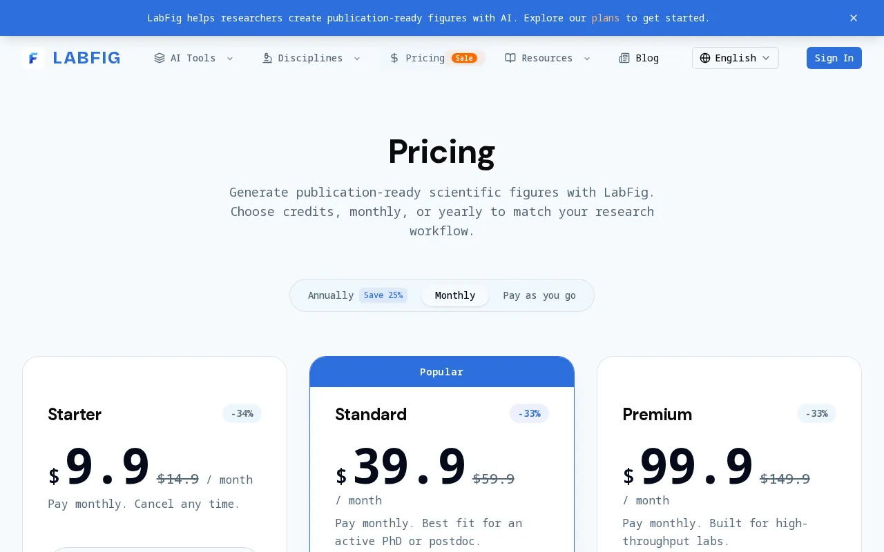 LabFig — pricing page