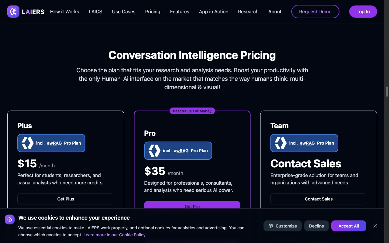 Laiers.ai — pricing page