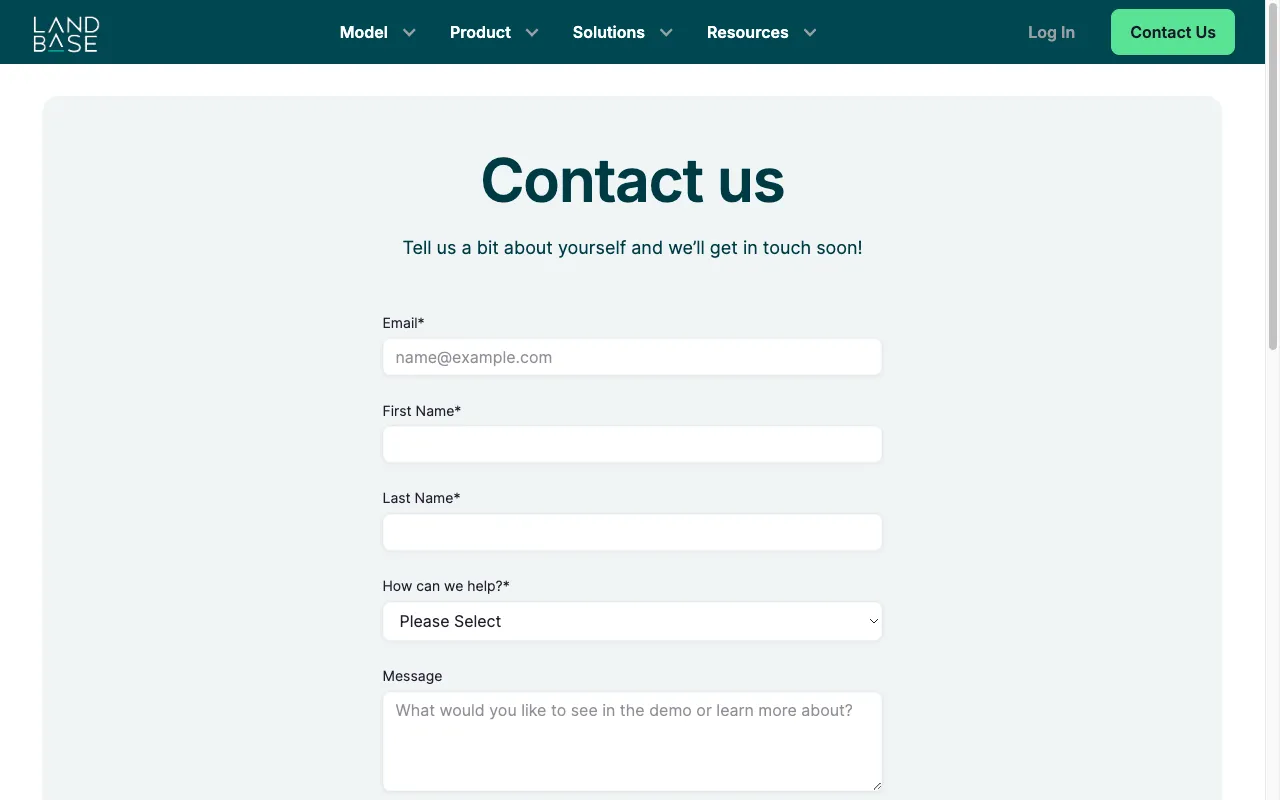 Landbase — pricing page