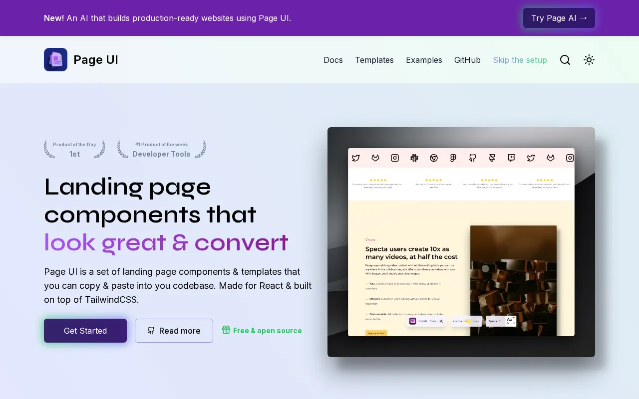 Landing page components & templates that you can copy & paste — preview screenshot