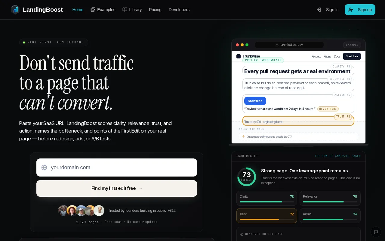 LandingBoost — preview screenshot