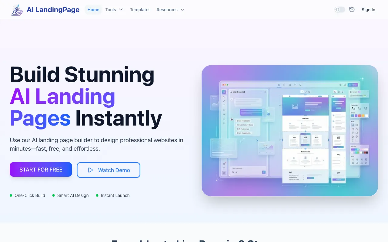 LandingPage AI — preview screenshot
