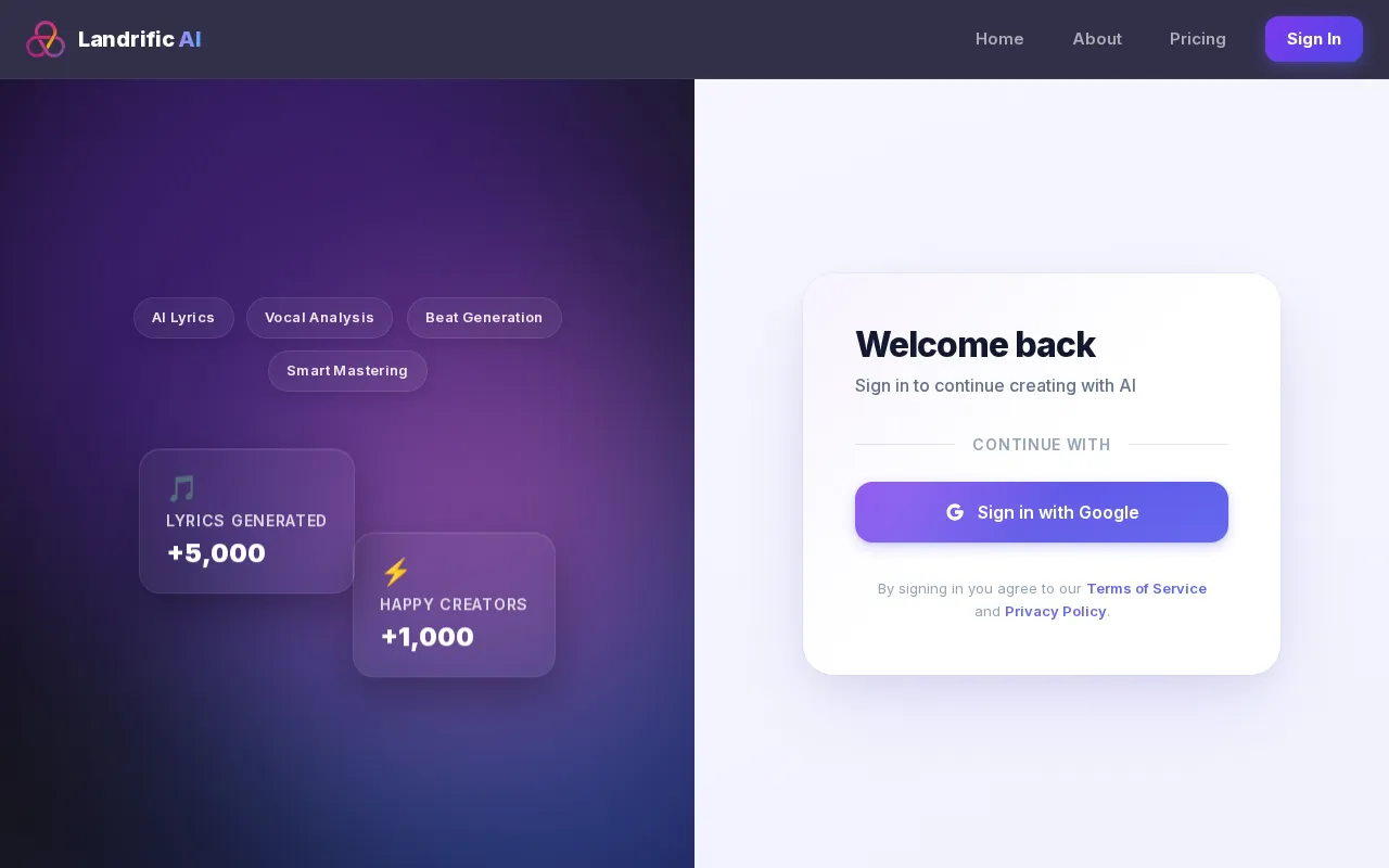 Landrific AI — pricing page
