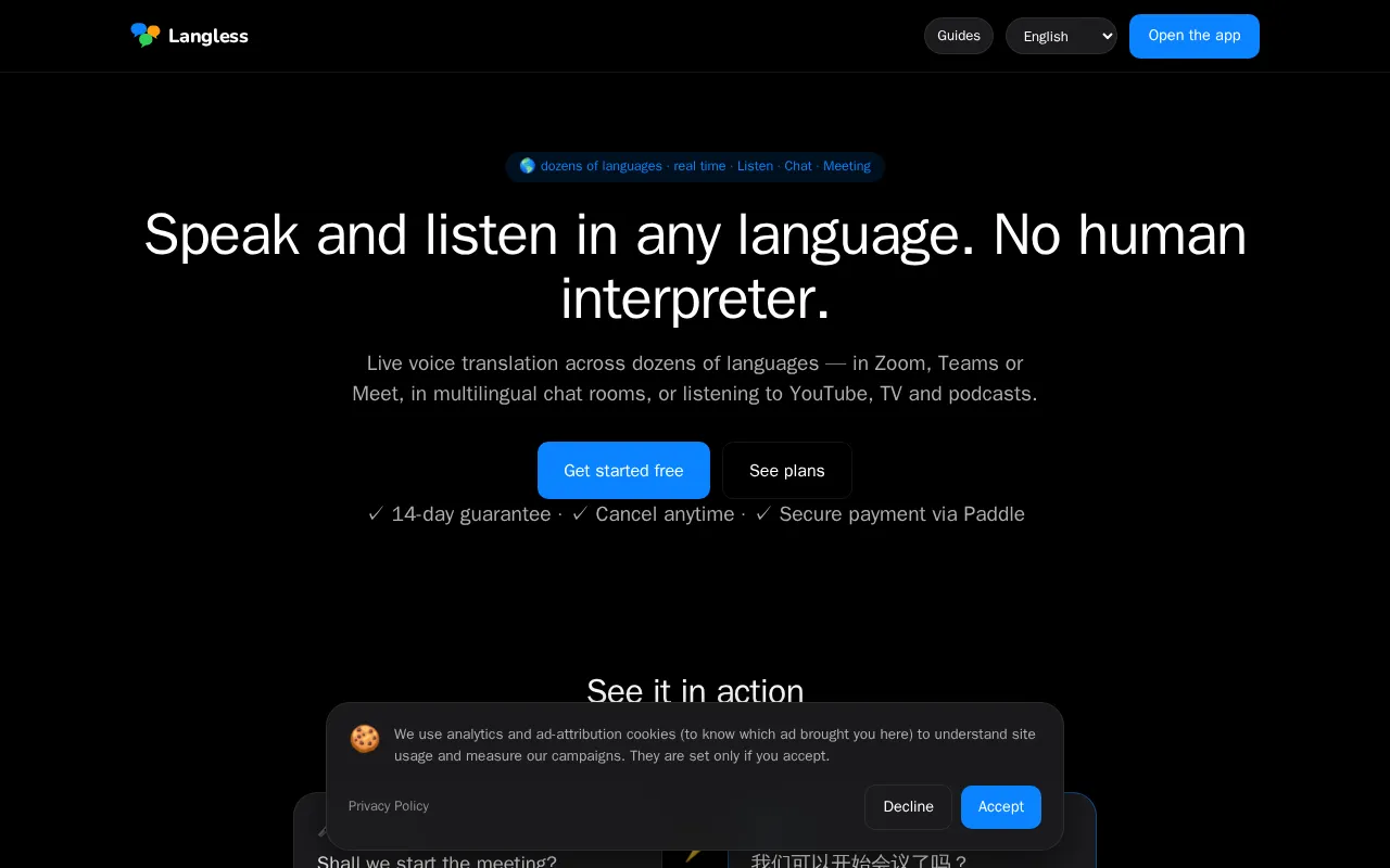 Langless — preview screenshot