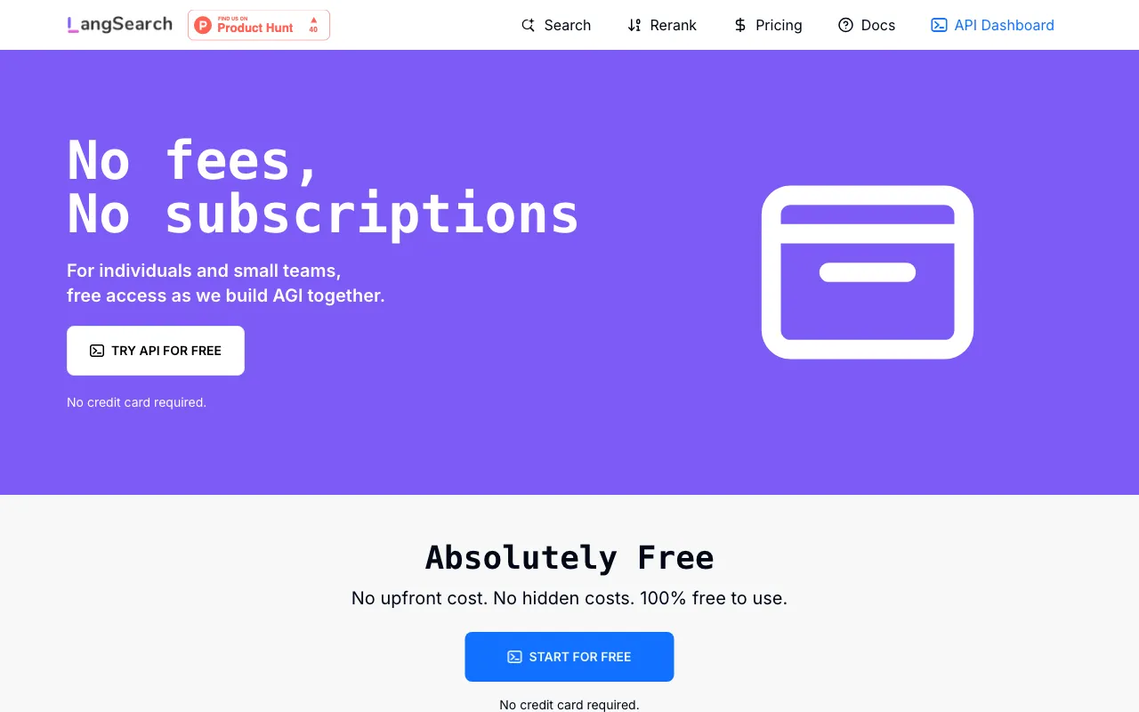 LangSearch — pricing page