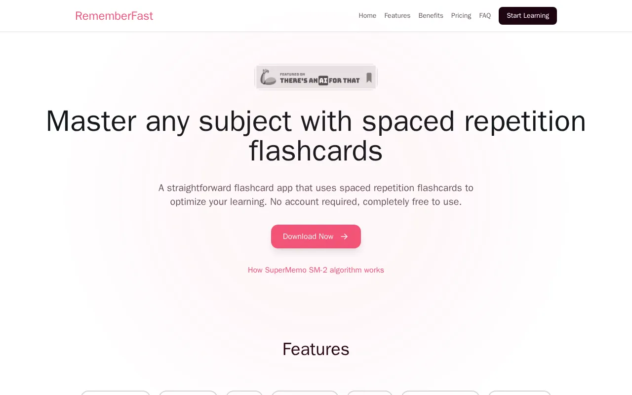 Language Learning Flashcards | RememberFast - Smart Spaced Repetition — preview screenshot