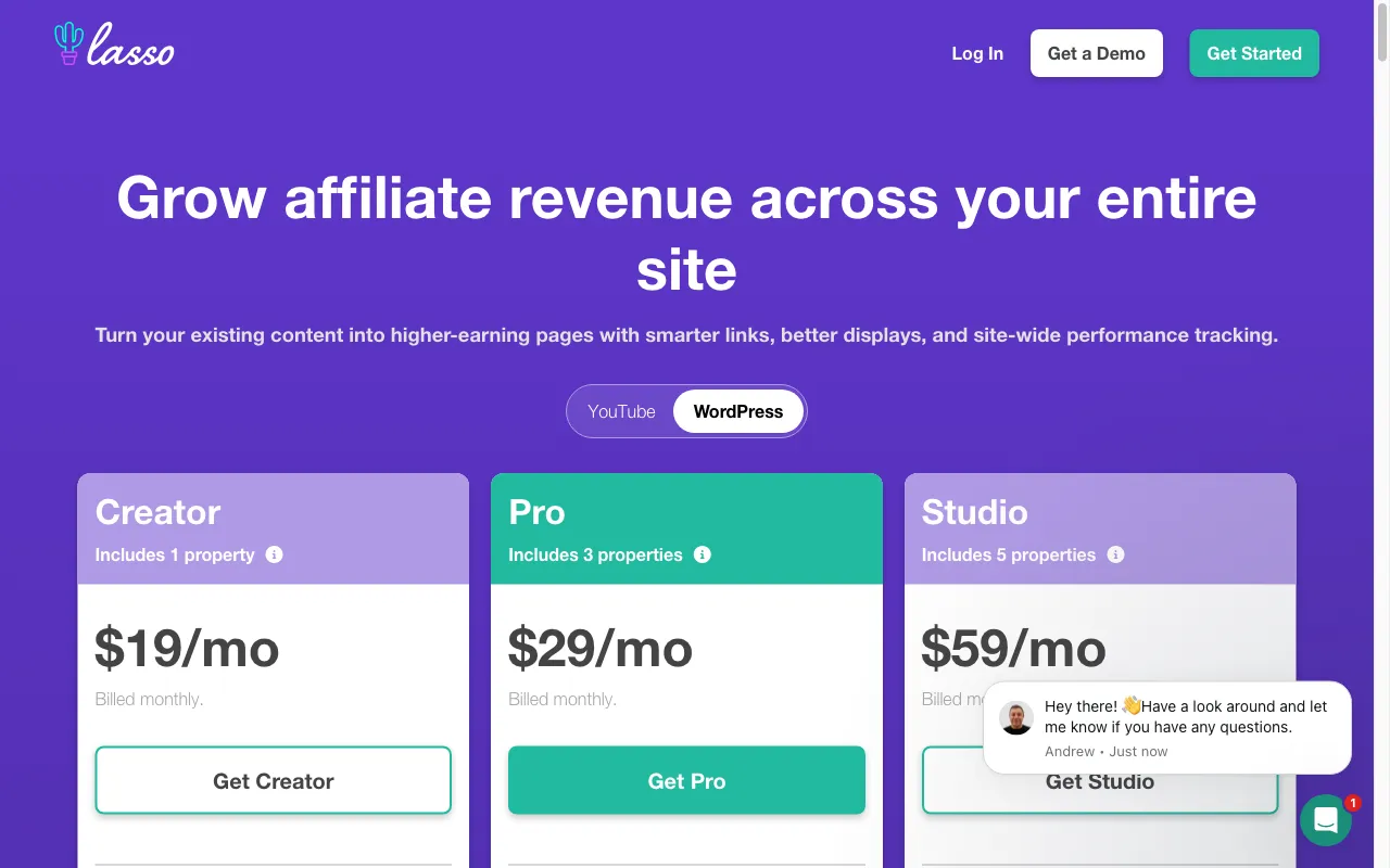 Lasso — pricing page
