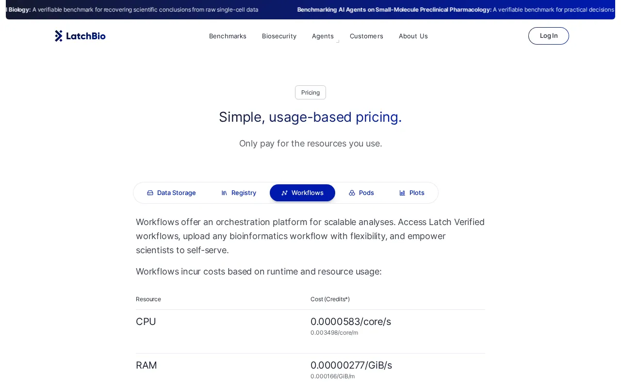 Latch — pricing page