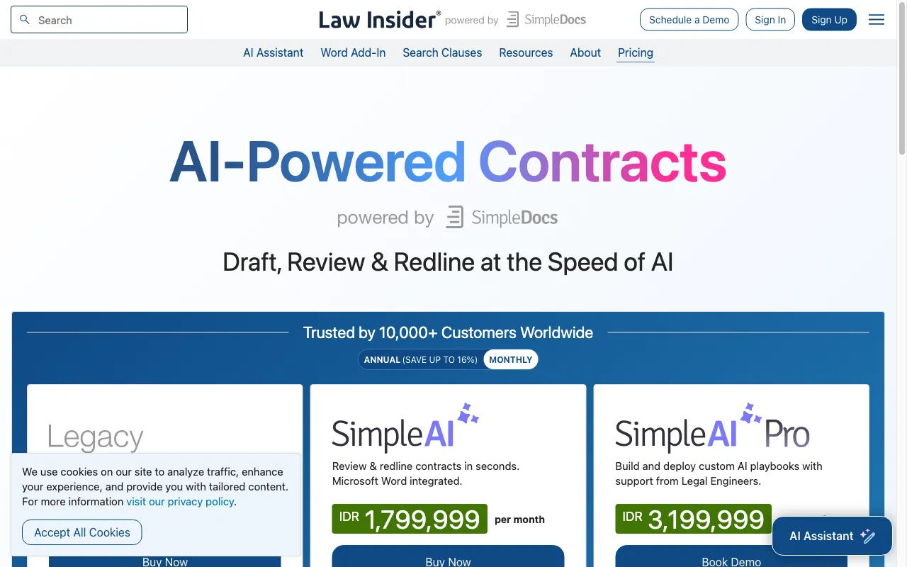 Law Insider — pricing page