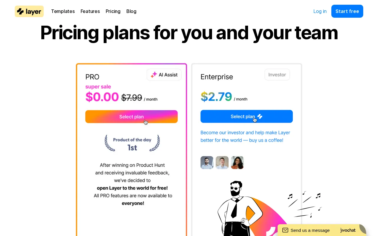 Layer — pricing page