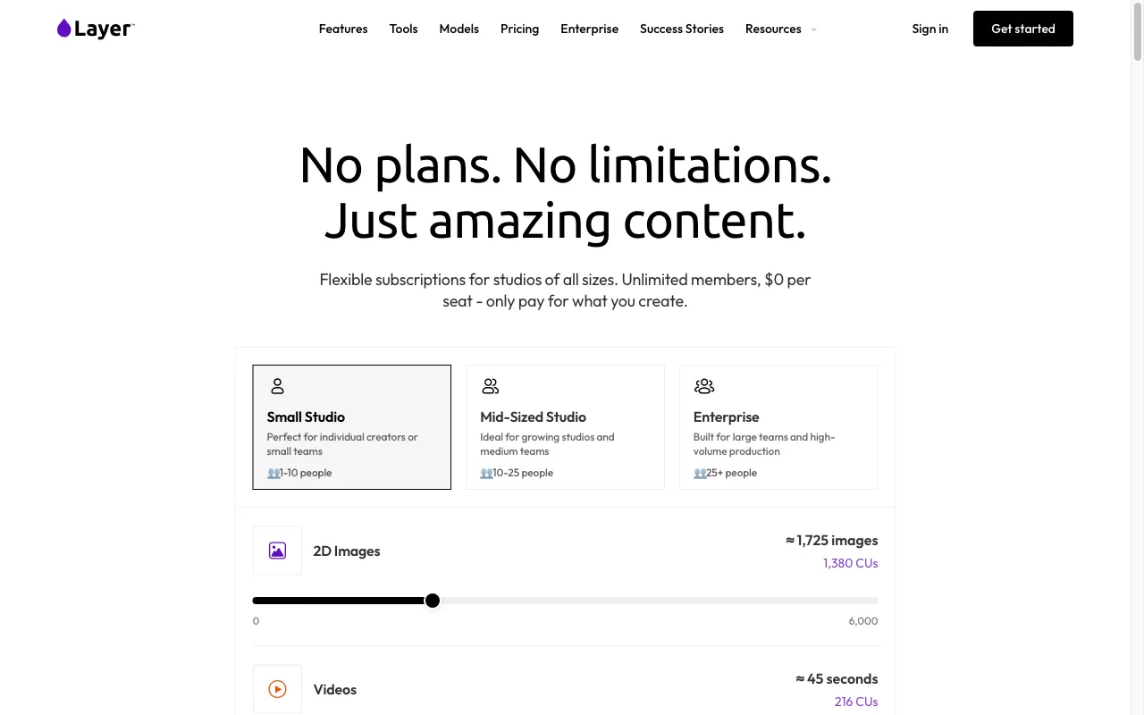 Layer AI — pricing page