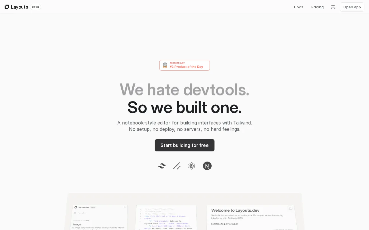Layouts.dev — preview screenshot