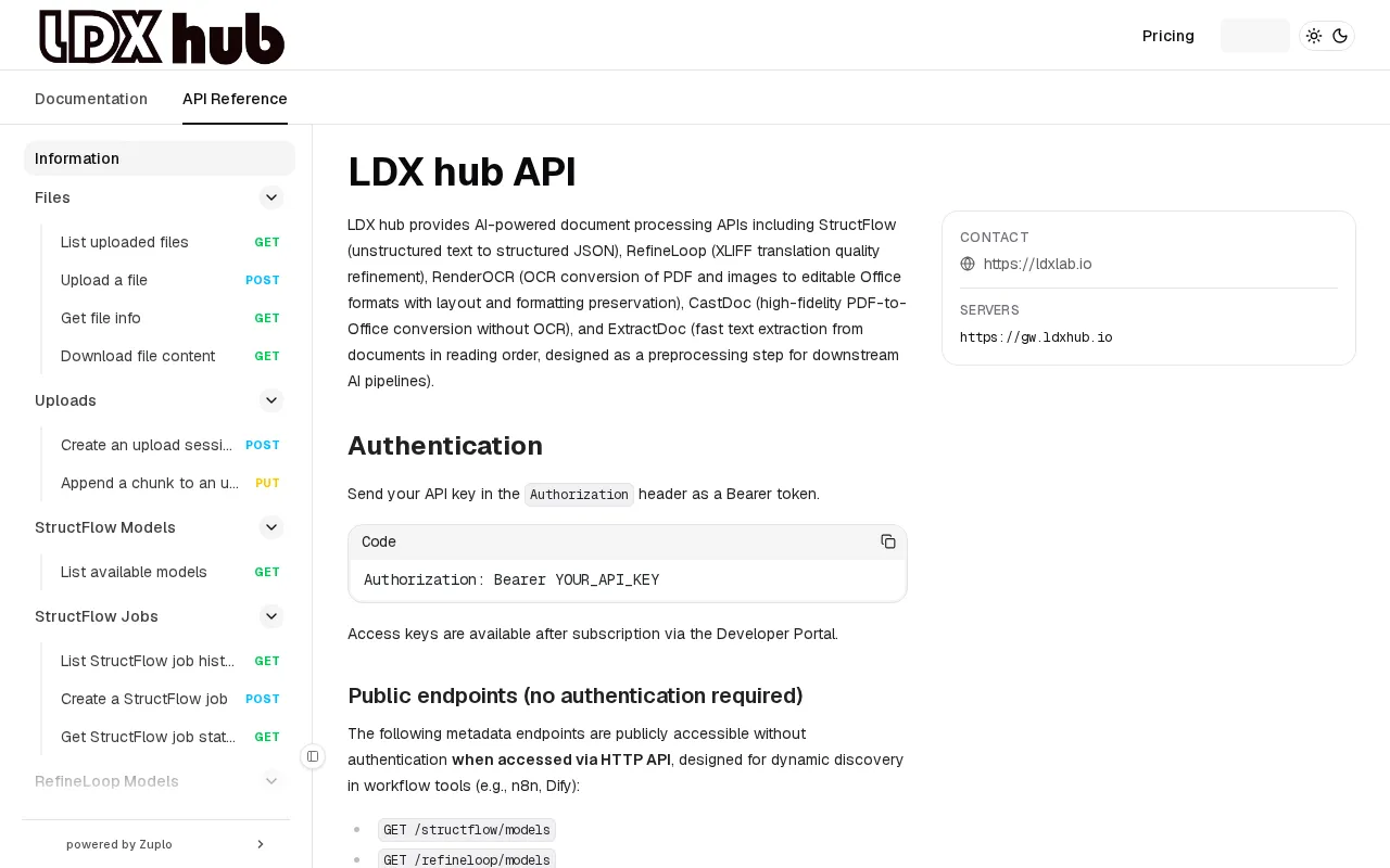 LDX hub — preview screenshot