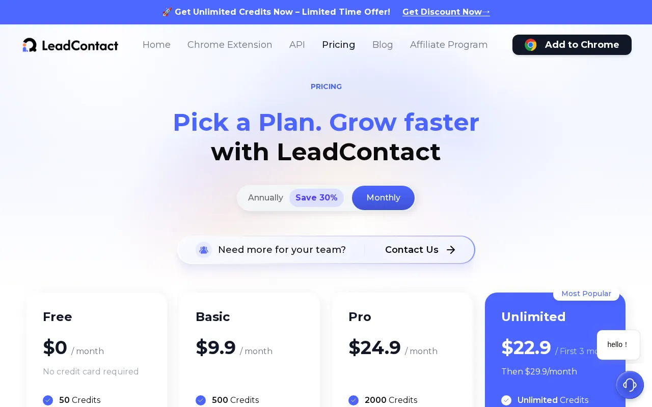 LeadContact — pricing page
