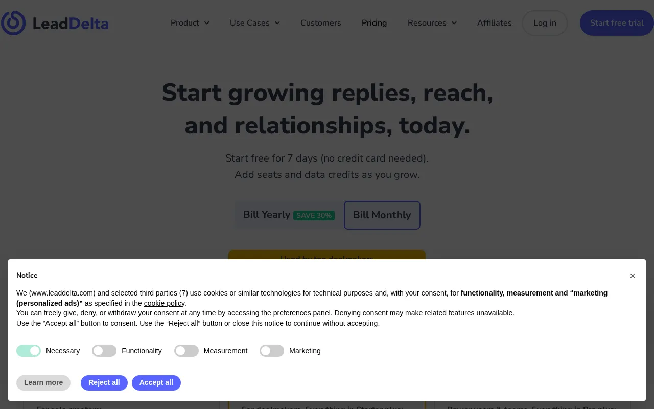 LeadDelta — pricing page