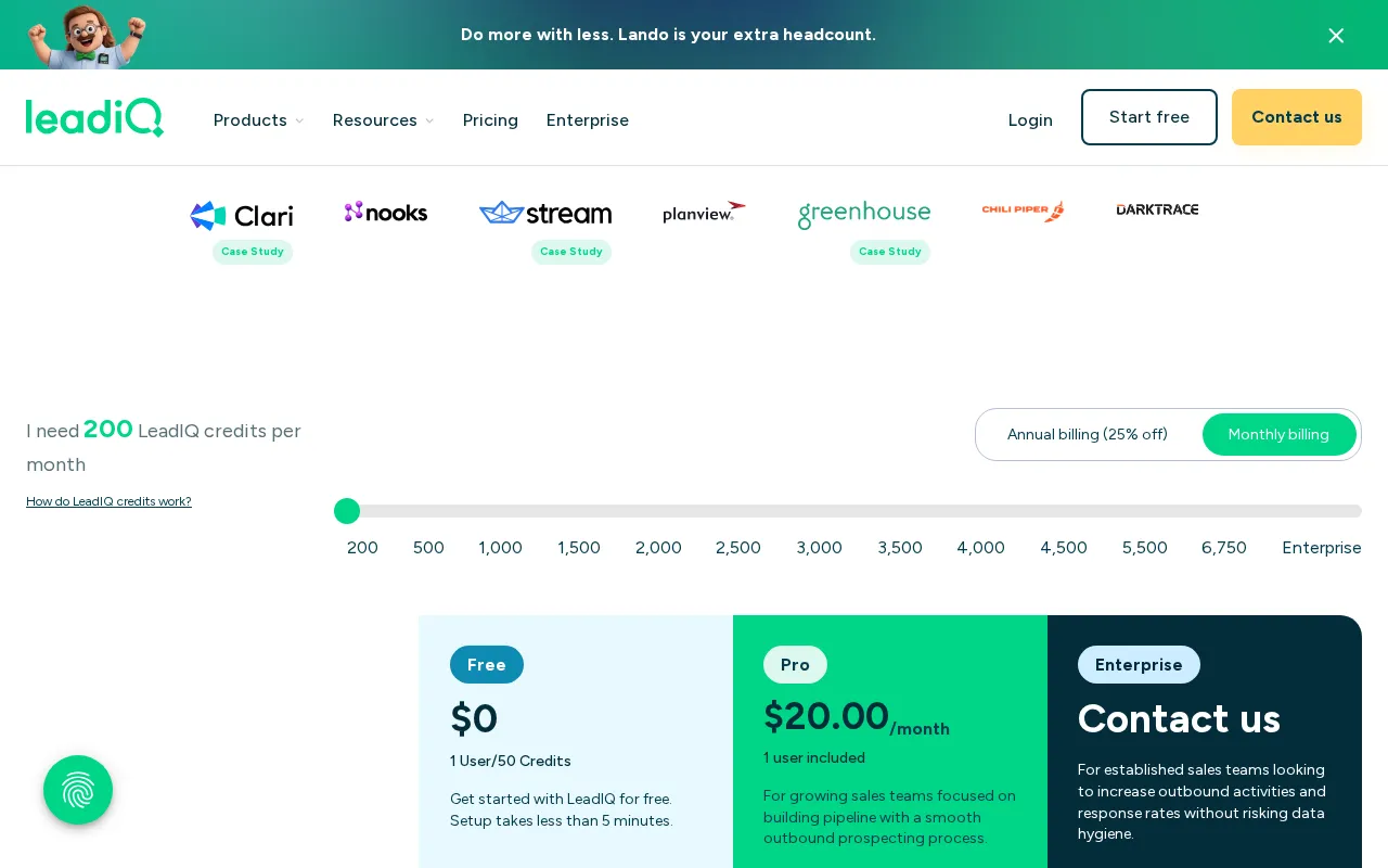 LeadIQ — pricing page
