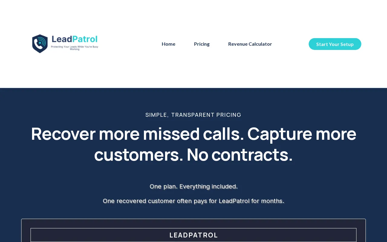 LeadPatrol — pricing page