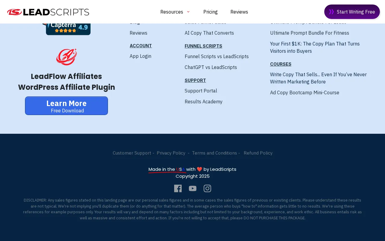LeadScripts — pricing page