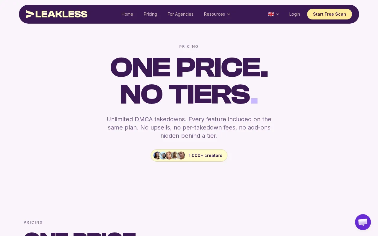Leakless — pricing page