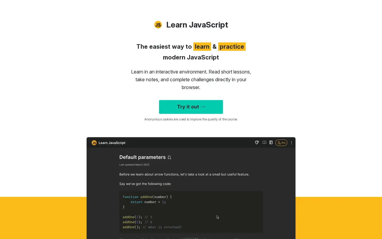 Learn JavaScript — preview screenshot