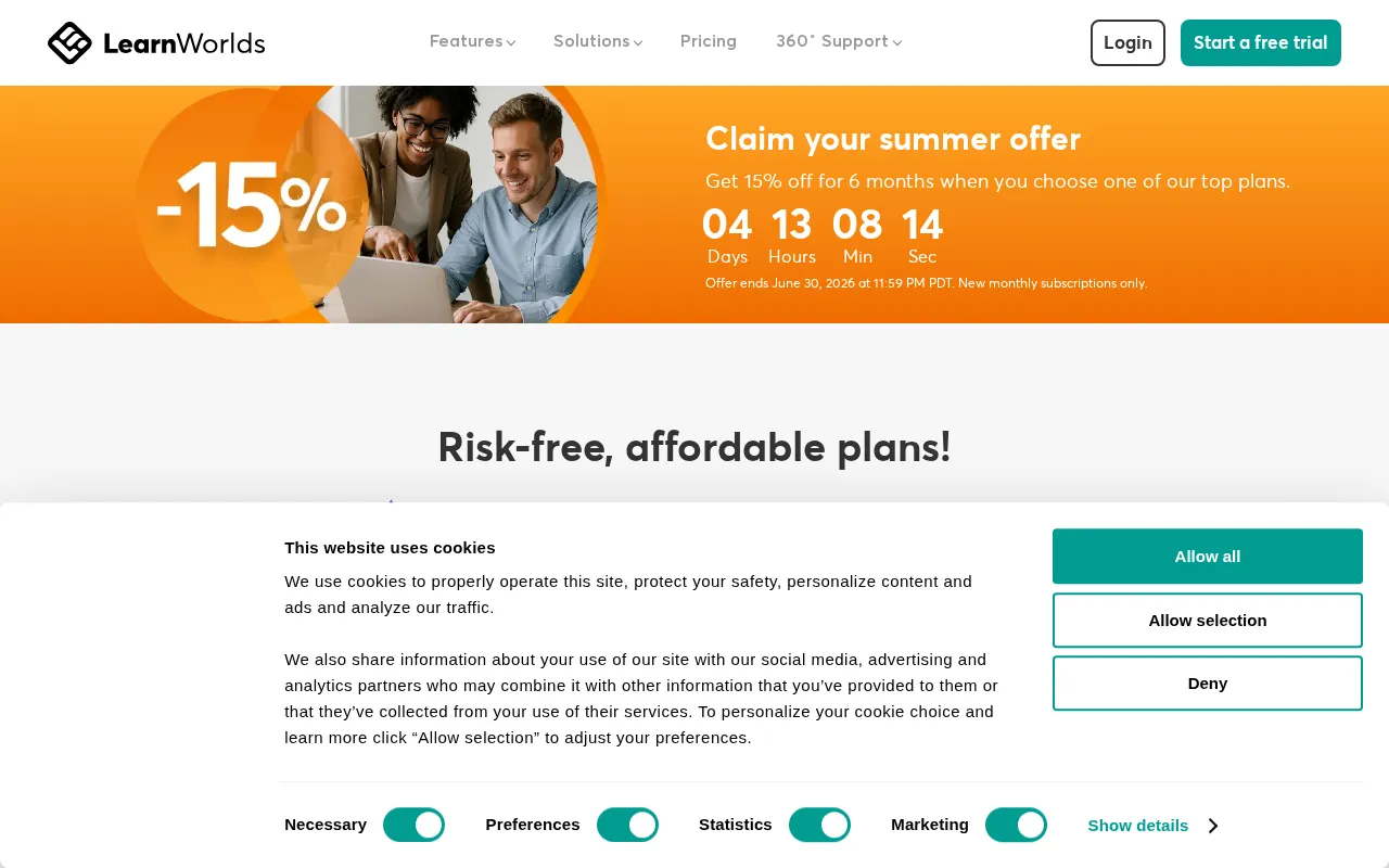 Learnworlds — pricing page