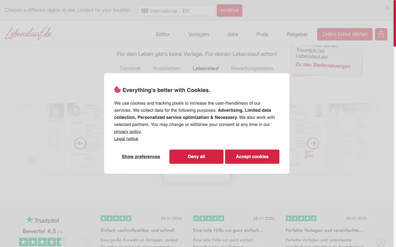 Lebenslauf.de — preview screenshot