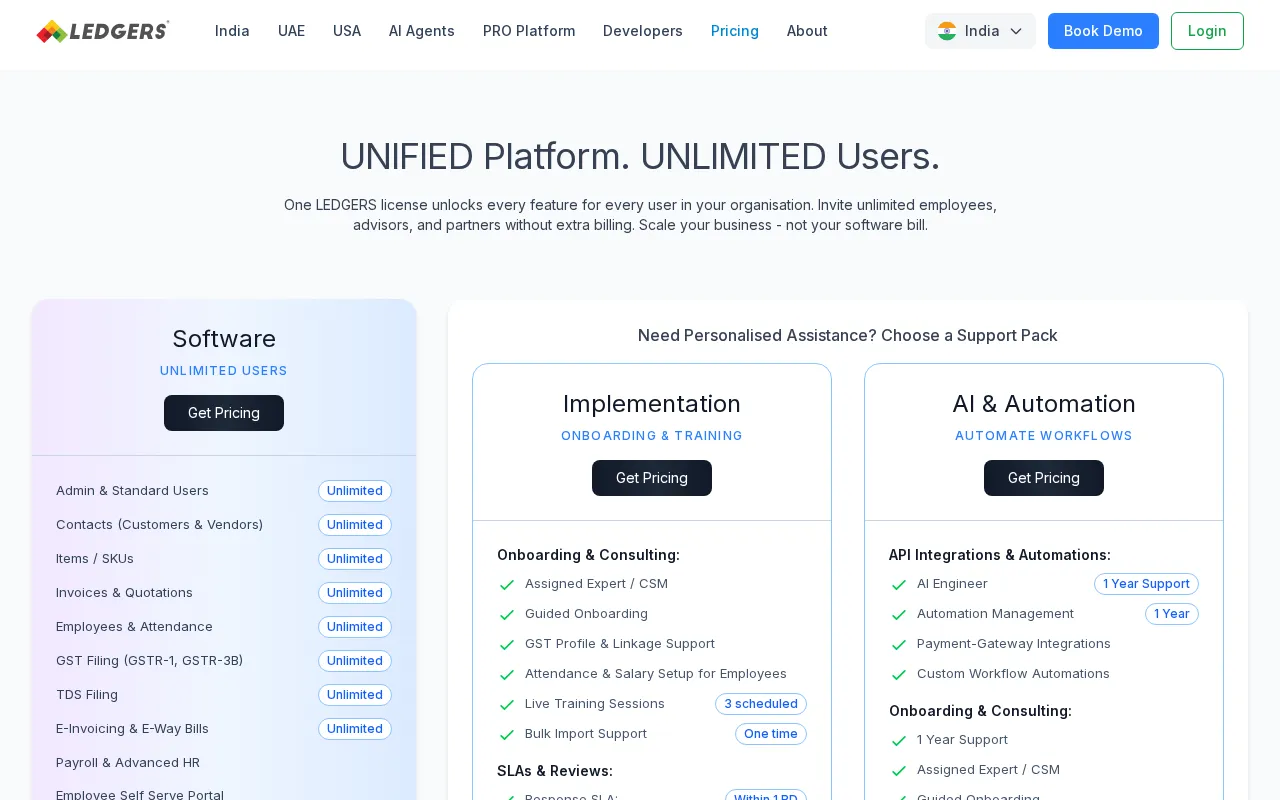 Ledgers — pricing page