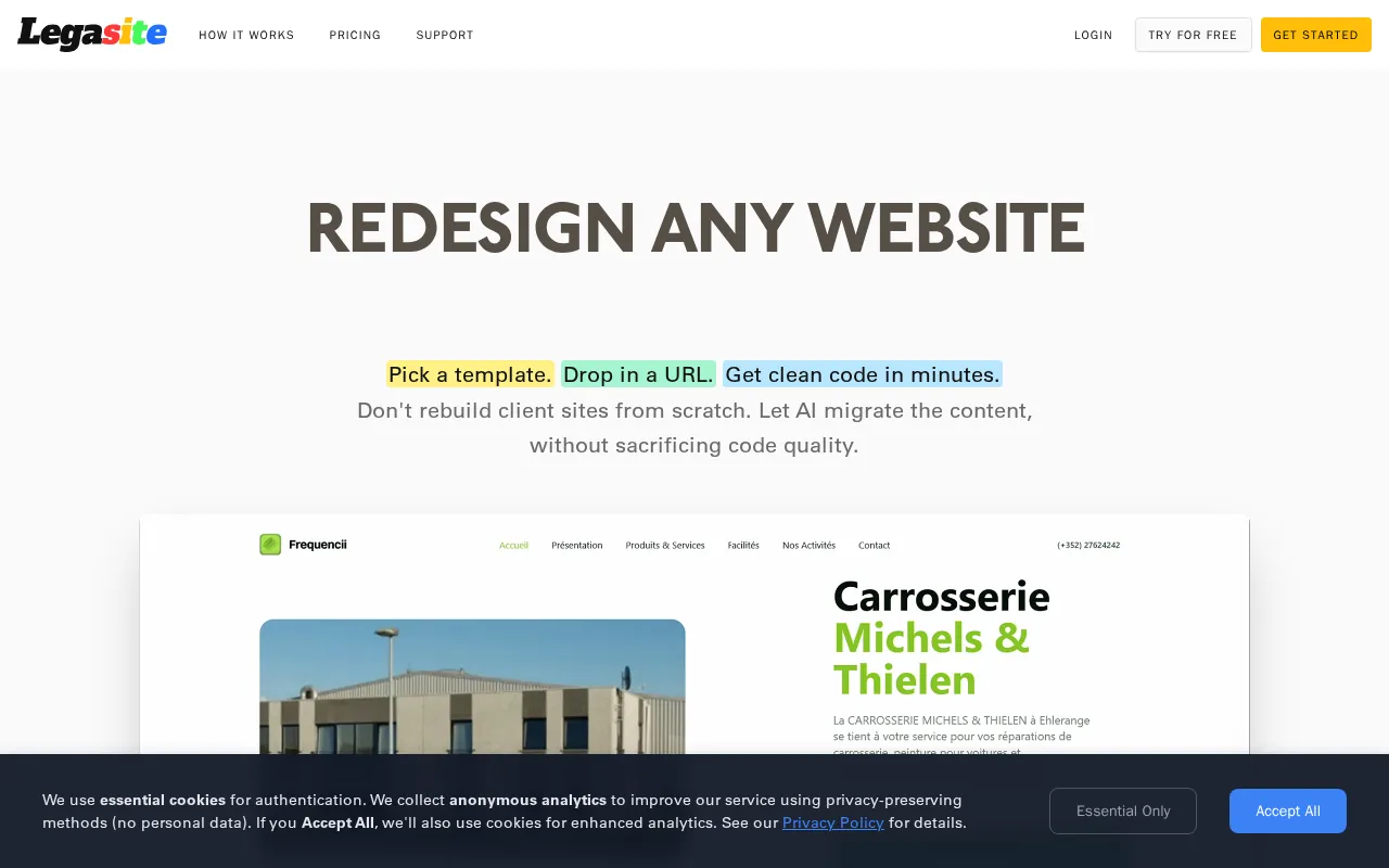 Legasite — preview screenshot