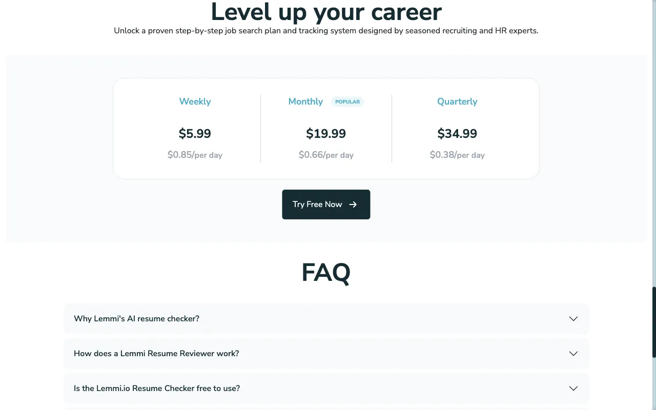 Lemmi — pricing page